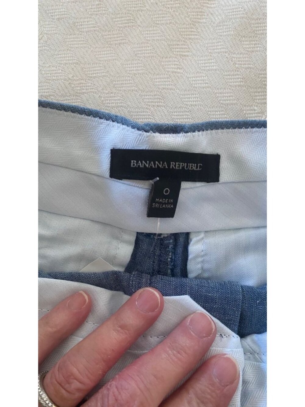 Chambray Rollup Shorts Banana Republic 0R Blue 100% cotton summer outdoors NWT - Picture 5 of 11